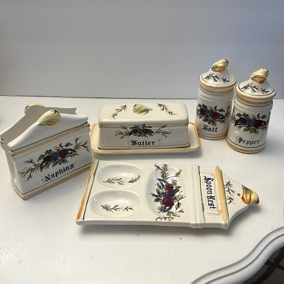 Italia by Arnart Creation Japan Salt Pepper Butter Dish Napkin Holder Spoon Rest - Picture 1 of 12